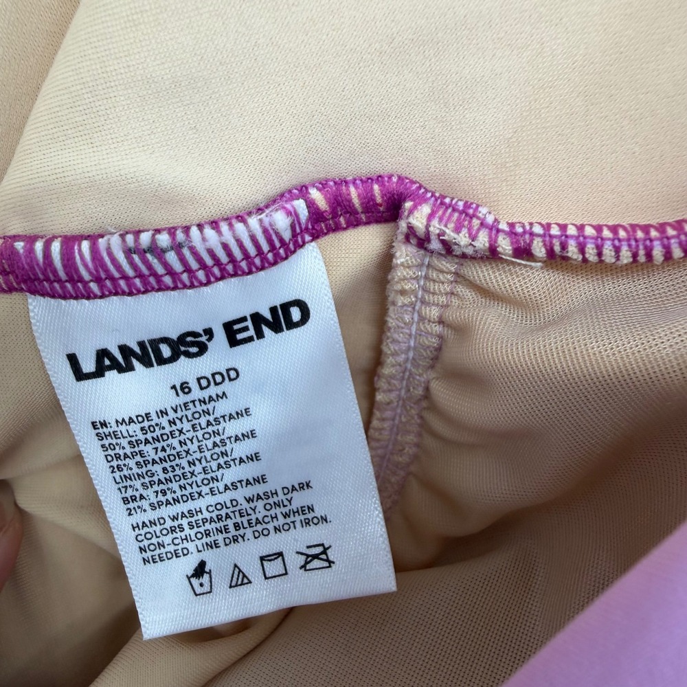 Lands End SlenderSuit Grecian One Piece
Swimsuit Purple Ombre On Ruched 16 DDD - Picture 5 of 7